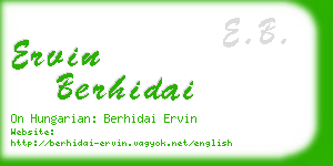 ervin berhidai business card